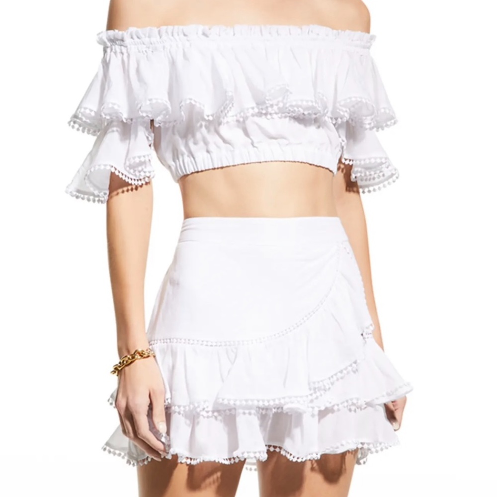 Charo Ruiz Ibiza White Matching Set Fera Skirt and Cata Top (Size XS)